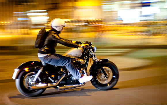 motion blur milan motorcycle at night