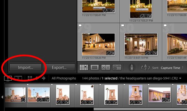 import photos to lightroom