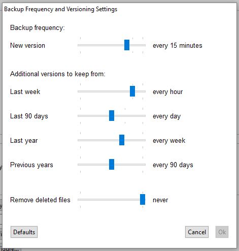 backup frequency